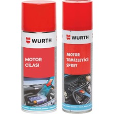 Würth Motor Temizleyici Sprey 500 ml ve Koruma Cilası 400 ml Yüksek Kaliteli Araç Bakım Ürünü