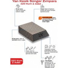 Azimli 320 Kum Sünger Zımpara 2 Adet Yan Kesik Açılı Köşe Zımparası