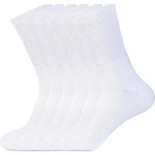Modern Comfort Beyaz Bambu Havlu Diyabetik Şeker Çorabı 6lı Paket