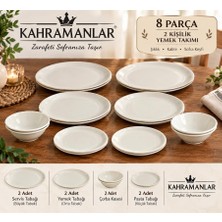 Kahramanlar 8 Parça 2 Kişilik Porselen Yemek Takımı