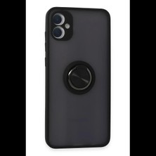 Varsoph Samsung Galaxy A05 Kılıf Montreal Yüzüklü Silikon Kapak - Siyah