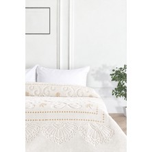 Merinos Pırıltı Çift Kişilik Battaniye Kemik-Gold(Simli)  220X240