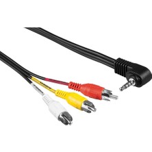 Mykablo 3.5 mm Stereo 90 Derece to 3 RCA AV Kablo 1.5 Metre