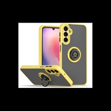Varsoph Samsung Galaxy S24 Kılıf Montreal Yüzüklü Silikon Kapak - Sarı