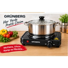 Grünberg GR2010 1500W Elektrikli Tekli Ocak – Ayarlanabilir Isı Kontrollü Döküm Plaka