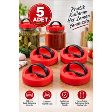 Binbirreyon Kavanoz Kapağı 5 Adet Plastik Katlanır Saplı Kapak Kavanoz Kapağı Bidon Kapağı 100MM RA661