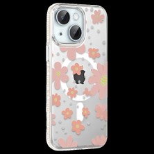 Varsoph Joko Apple iPhone 14 Floral Magsafe Kapak - Pembe