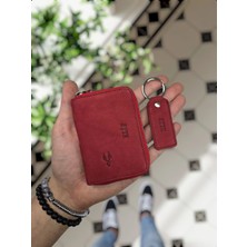Visso 661 Hakiki Deri Kişiye Özel Fermuarlı Akordiyon  Unisex Kartlık Cüzdan