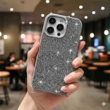 Halkhouse iPhone 16 Pro Max Kılıf Parlak Taşlı Tasarım Elmas Lüks Şık Kapak Silikon