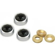 FREKANS Metal Vida Kapama Zamak 13 mm Siyah Taşlı ( 10 Adet ) Vida