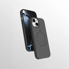 Halkhouse iPhone 15 Plus Kılıf Üstün Koruma Magasfe Şarj Özellikli Standlı Sert Silikon Şık Kapak