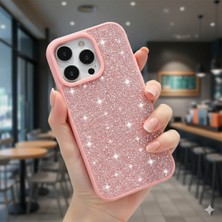 Halkhouse iPhone 16 Pro Max Kılıf Parlak Taşlı Tasarım Elmas Lüks Şık Kapak Silikon