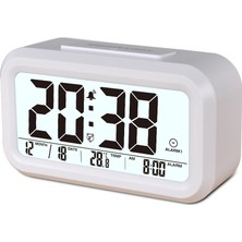 Faktom Elektronik Akıllı Masa Saati Beyaz Dikdörtgen ABS Malzeme ile Modern Tasarım