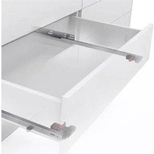 FREKANS Slidea Frenli Mandallı 350 18 mm Çekmece Rayı Kısmi Acılım (Mandal Dahil)