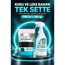 Remuvr 2’li Temizlik Seti 250 gr Kedi Kumu Koku Giderici + 750 ml Evcil Hayvan Leke ve Iz Temizleyici Sprey