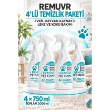 Remuvr Enzimli Idrar Lekesi ve Koku Giderici Sprey 750 ml x 4 Adet – 3 Litre Tasarruf Paketi