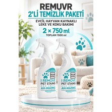 Remuvr Enzimli Idrar Lekesi ve Koku Giderici Sprey 750 ml x 2 | Kedi Köpek, Halı Koltuk Yatak