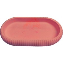 Depposite Silikon 3D Dekoratif Kalıp Oval Çizgili Sunum Tepsisi ve Mumluk Kalıbı Taş Tozu ve Beton Kalıbı 13X23 cm