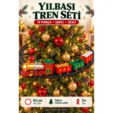 Nilly Toys 19 Parça Yılbaşı Tren Seti Sesli Işıklı 93 cm Ray Çapı Ağaca Monte Edilebilir Oyuncak Tren