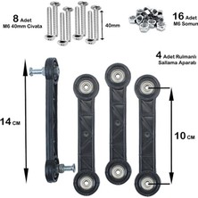 FREKANS Beşik Sallama Aparatı 10 cm Siyah M6 ( 4 Adet )