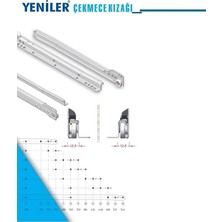 FREKANS Standart Çekmece Kızağı Dolap Çekmece Rayı Beyaz 40CM 1 Takım (Y-ÇK-40PS)