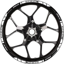 Bajaj Dominar 250 Baskılı Jant Dışı Şerit Motosiklet Sticker Etiket Modeli Beyaz