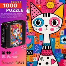 Soi Craft 1000 Parça Puzzle Renkli Düşler Kedisi # 6589