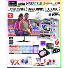 Zeiron Warrior Eagle X55 White Pro Ryzen 7 5700X 32GB 1TB M.2 SSD⚡MSI RTX5060⚡27" 240Hz Sıvı Soğutmalı Premium Oyuncu Bilgisayar