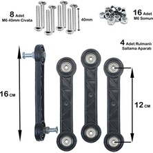 FREKANS Beşik Sallama Aparatı 12 cm Siyah M6 ( 4 Adet )