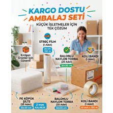 Dalpak Ambalaj Kargo Dostu Ambalaj Seti - Pe Köpük Şilte (20 Adet) + Balonlu Torba (20 Adet) + Streç Film + Şeffaf Koli Bandı