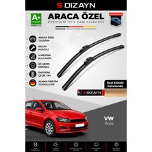 S-Dizayn Vw Polo Aw Ön Cam Silecek Seti 2017 Üzeri Premium Araca Özel 65-45 cm A+ Kalite