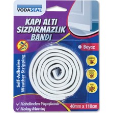 Vodaseal 40Mm X 110Cm Beyaz Kapı Altı Sızdırmazlık Bandı Kendinden Yapışkanlı Kolay Montaj