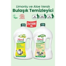 2'li Set Mom's Green 1500 ml Aloeveralı ve Limonlu Organik Elde Bulaşık Temizleyici 2x1500 ml
