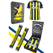 Fenerbahçe Orijinal Lisanslı 2025/26 Çubuklu Forma + Şal Kaşkol Set Hediyelik Ahşap Kutulu