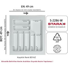 FREKANS S-2286-W Çekmece Içi Plastik Kaşıklık Beyaz En:49-42 D:49-40 cm Arası Kesilir 7 Göz