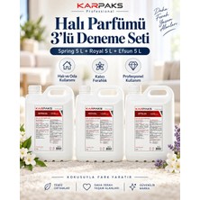 Karpaks Halı ve Oda Parfümü 3’lü Deneme Seti 3x5 L – Spring + Royal + Efsun Profesyonel Koku Seti
