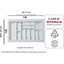 FREKANS S-2289-W Çekmece Içi Plastik Kaşıklık Beyaz En:74-68 D:49-40 cm Arası Kesilir 10 Göz