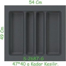 FREKANS Çekmece Içi Plastik Kepçelik Gri 4 Göz ( S-2687-G )
