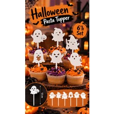 Major Hobi Halloween Hayalet Pasta Süsü 6’lı Set 12 cm – Cupcake ve Parti Topper