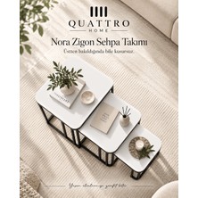 Quattro Home Beyaz Kare Zigon Sehpa Seti 3'lü