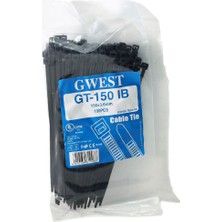 Moto Master GWEST Kablo Bağı 150 x 3,6 mm Siyah Hafif Plastik Malzeme ile Uyumlu Kullanım