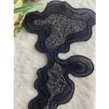 Stil Aksesuar Boncuk Işlemeli Aplik Beyaz Boy 38CM En 19CM