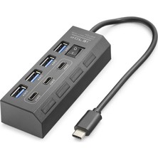 Aydogan's Ayd Type-C 3.2 Gen1 Anahtarlı Hub 7 Port 5 Gbps Siyah HDX7057