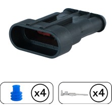 Belirtilmemiş Te/amp Superseal Dişi Soket 4 Pin