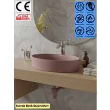 Thorax Venüs Granit Çanak Banyo Evyesi, Leke ve Çizilmeye Dayanıklı Tezgah Üstü Modern Banyo Lavabosu, Sınırsız Renk Seçenekli