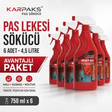 Karpaks Rust-Ex Pas Lekesi Çıkarıcı Sprey 750 ml x 6 Ekonomik Stok Paketi