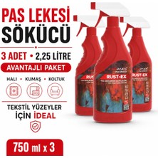 Karpaks Rust-Ex Pas Lekesi Çıkarıcı Sprey 750 ml x 3 Halı Koltuk Kumaş ve Döşeme Için