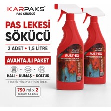 Karpaks Rust-Ex Pas Lekesi Çıkarıcı Sprey 750 ml x 2 Halı Koltuk Kumaş ve Döşeme Için
