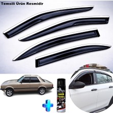 Caraks Ford Taunus Cam Rüzgarlığı Abs Nikelajlı Krom Mügen Cam Rüzgarlığı Tüm Kasalar Uyumlu + Ebrayn 500 ml Lastik Parlatıcı