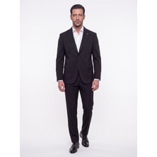 White Stone Siyah Mono Yaka 4 Drop Regular Fit Günlük Takım Elbise